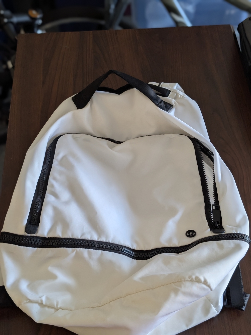 lululemon athletica White Backpack with Black Trim